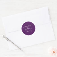 Selos De Envelope De Casamento Roxo De Script De C