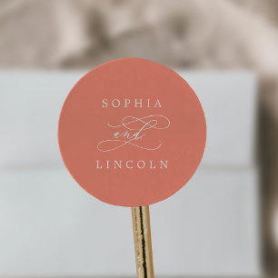 Adesivo Selos De Envelope De Casamento SoPHIA Bright Coral