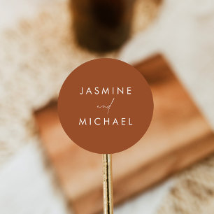 Adesivo Selos De Envelope De Casamento Terracotta Moderno