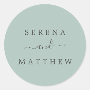 Adesivo Selos de Envelope de Casamento Verde