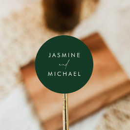 Adesivo Selos de Envelope de Casamento Verde de Letra Mode