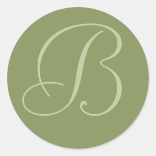 Adesivo Selos De Envelope De Casamento Verde Monograma De 