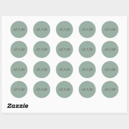 Adesivo Selos de Envelope de Casamento Verde Sage Clássico