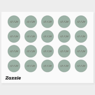 Adesivo Selos de Envelope de Casamento Verde Sage Clássico