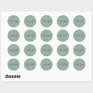 Adesivo Selos de Envelope de Casamento Verde Sage Clássico