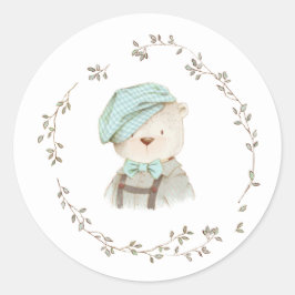 Adesivo Selos De Envelope De Chá de fraldas Floral De Urso