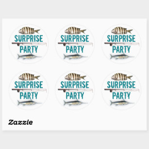 Adesivo Selos de Envelope de Convite de Festa Surpresa com