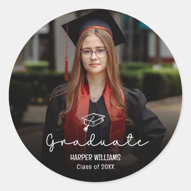 Adesivo Selos de Envelope de Formatura Artsy Doodles (Frente)