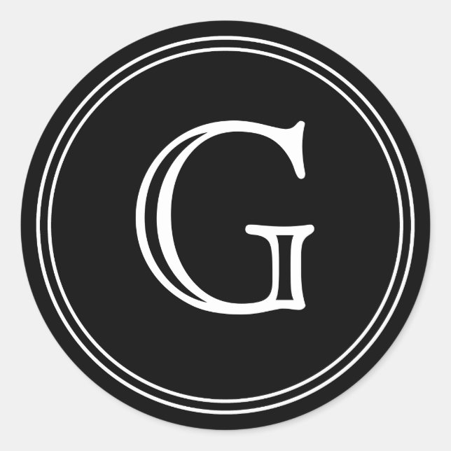 Adesivo Selos de Envelope de Monograma Preto Favorecem Eti (Frente)