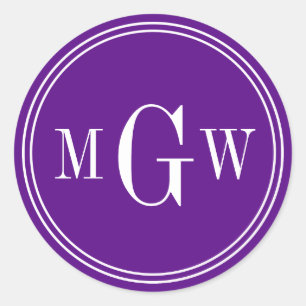 Adesivo Selos De Envelope De Monograma Roxo Favorecem Marc