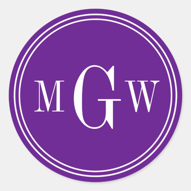 Adesivo Selos De Envelope De Monograma Roxo Favorecem Marc (Frente)