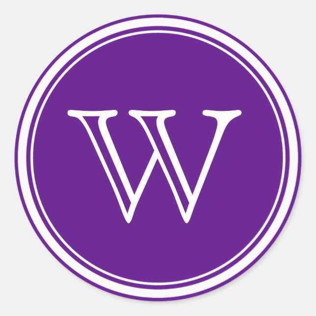 Adesivo Selos De Envelope De Monograma Roxo Favorecem Marc (Frente)