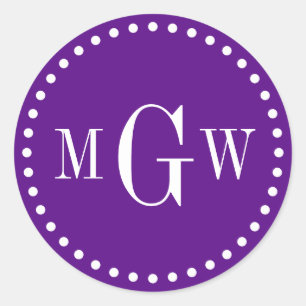 Adesivo Selos De Envelope De Monograma Roxo Favorecem Marc