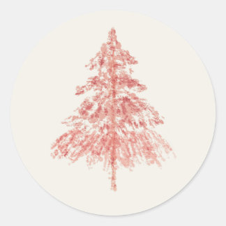 Adesivo Selos de Envelope de Natal Árvore Verde Rosa Bege