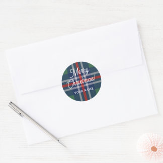 Adesivo Selos de envelope de Natal com padrão de tartã per