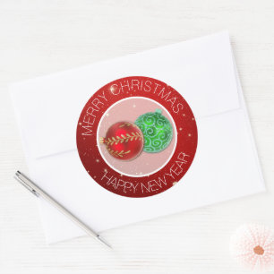 Adesivo Selos de Envelope de Natal Festivo Vermelho Feliz
