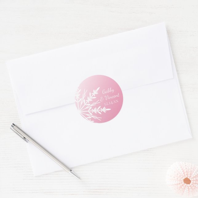 Adesivo Selos de Envelope do Casamento no inverno com Floc (Envelope)