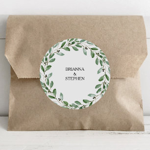 Adesivo Selos de Envelope Eucalipto Verde Elegante