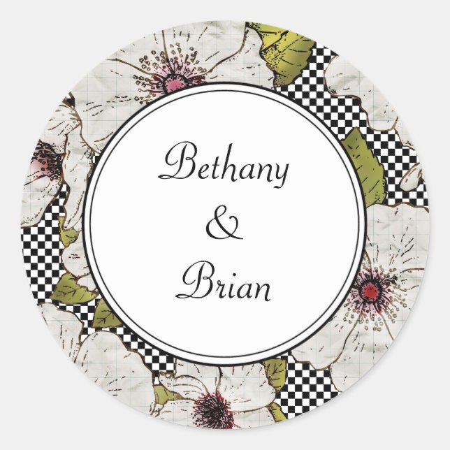 Adesivo Selos De Envelope Floral (Frente)