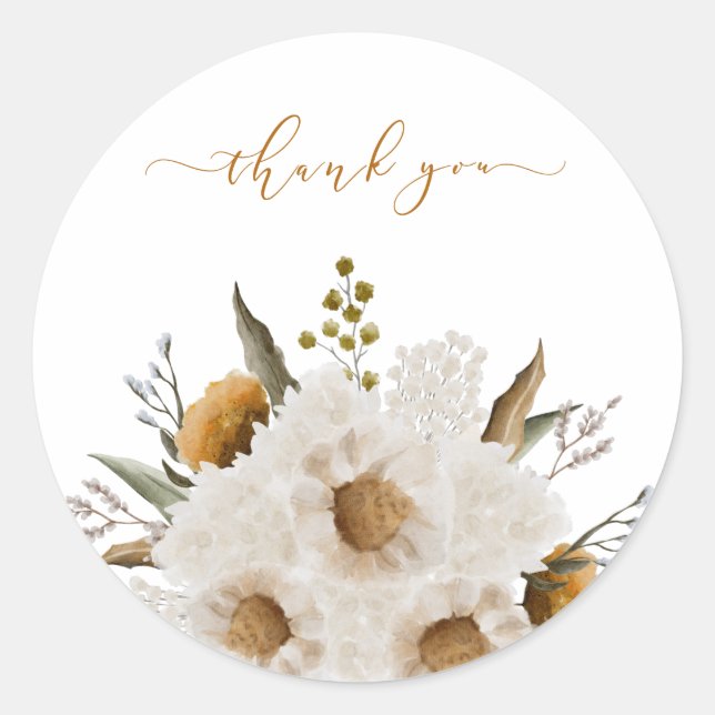 Adesivo Selos de Envelope Floral de Aquarela (Frente)