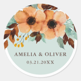 Adesivo Selos De Envelope Floral Rustic Mint Green