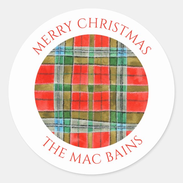 Adesivo Selos de Envelope MAC BAIN TARTAN Small Round (Frente)