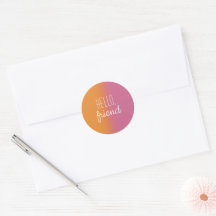 Selos de Envelope Olá Amigo Rosa e Laranja