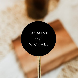 Adesivo Selos de Envelope Preto de Casamento com Letra Mod