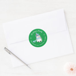 Adesivo Selos de Envelope Verde Feriado Snowman