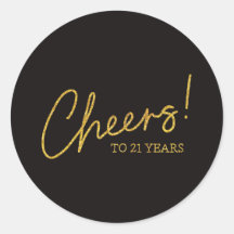 Selos de envelopes de aniversário de 21 anos Doura