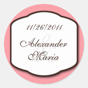 Adesivo Selos de Envelopes de Casamento Marrom-rosa e Bran