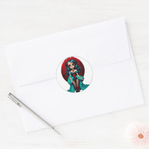 Adesivo Selos de envelopes de caveiras açucaradas e rosas
