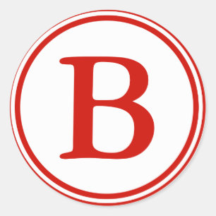 Adesivo Selos de Envelopes Redondos com Monograma - Vermel