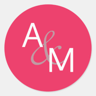 Adesivo Selos de envelopes rosa-coral quente e monograma b