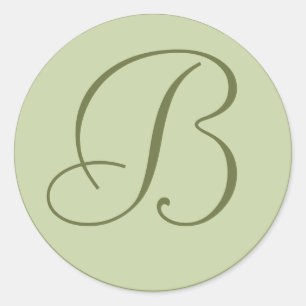 Adesivo Selos De Envelopes Verdes Monogramados Com Sage Pe