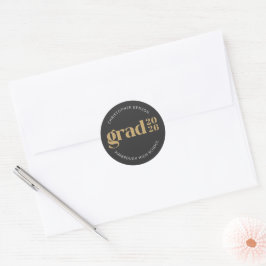 Adesivo Selos de Graduação Personalizados 2026 Carvão Ouro
