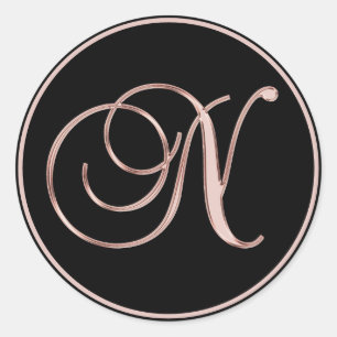 Adesivo Selos de Monograma de Carta de Casamento Dourado R