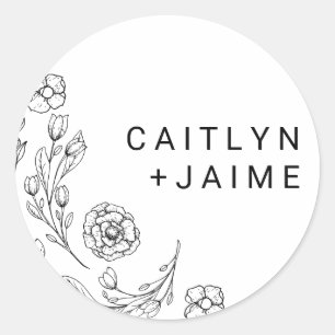 Adesivo Selos delicados do envelope do casamento da