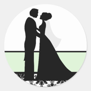 Adesivo Selos do casal do casamento da hortelã