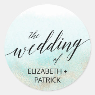 Adesivo Selos do envelope da praia da aguarela do Aqua e