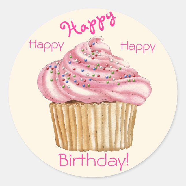 Adesivo Selos do presente do feliz aniversario (Frente)