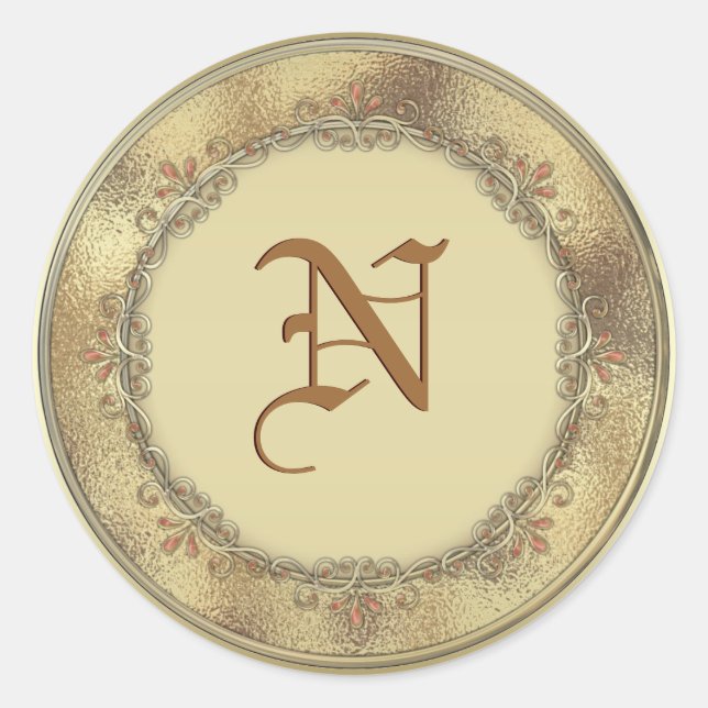 Adesivo Selos Dourados do envelope do favor do casamento (Frente)