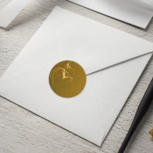 Adesivo Selos Dourados elegantes do envelope do casamento