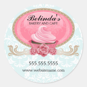 Adesivo Selos elegantes da caixa da padaria do cupcake