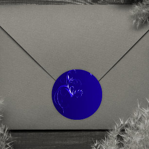 Adesivo Selos elegantes do envelope do casamento dos azuis
