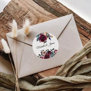 Adesivo Selos florais e tropicais elegantes do envelope do
