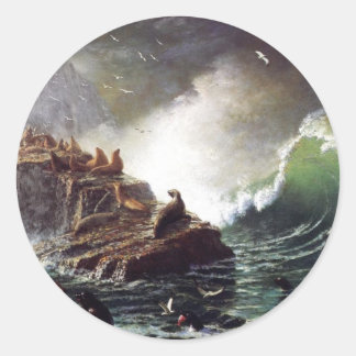 Adesivo Selos nas Rochas, Ilhas Farallon - Bierstadt