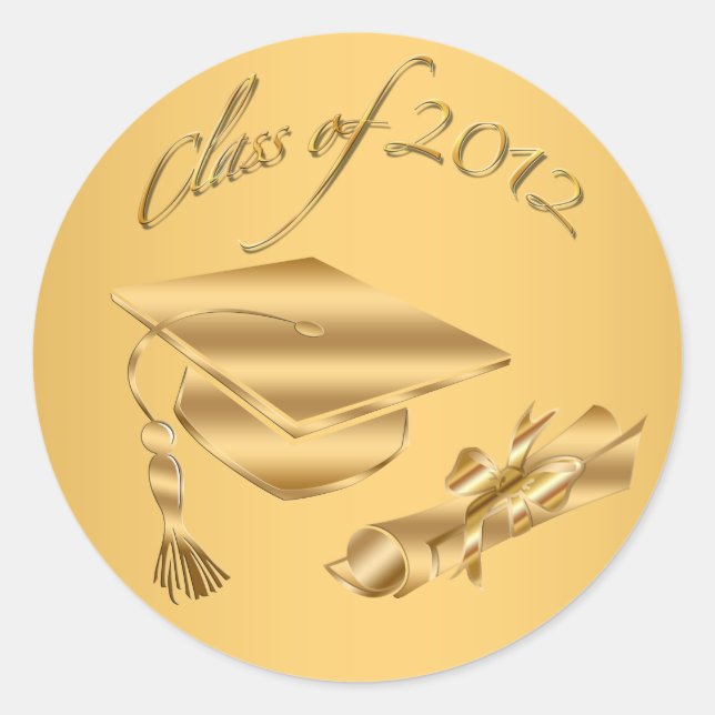 Adesivo Selos para Bonés e Diploma de Graduação Dourados e (Frente)