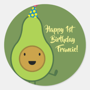 Adesivo Selos para primeiro aniversario de Avocado