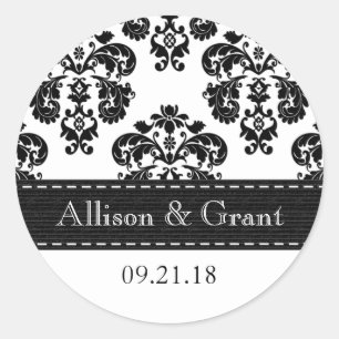 Adesivo Selos preto e branco personalizados do casamento